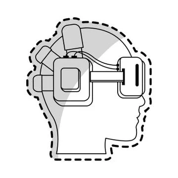 Virtual reality icon image Illustrazione stock