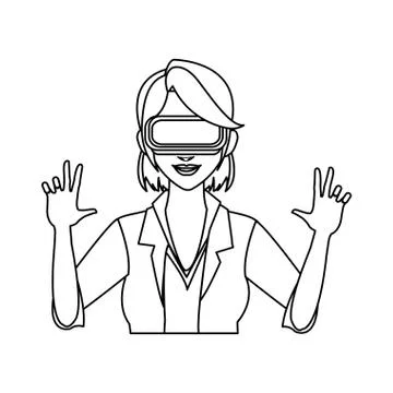 Virtual reality icon image 库存插图