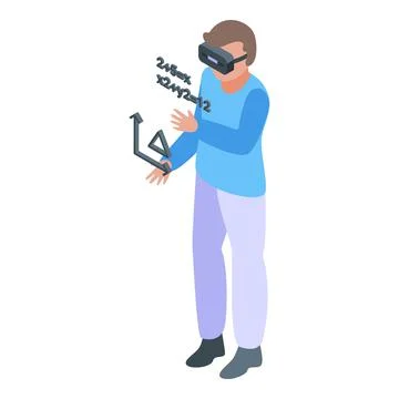 Virtual reality icon isometric vector. 360 game 스톡 일러스트