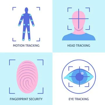 Virtual reality icon set in flat style Stock Illustration