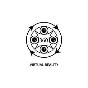 Virtual reality icon. vector illustration black on white background Stock Illustration