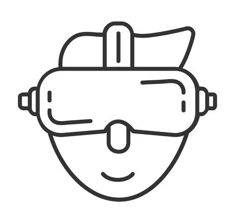 Virtual reality icon vector. Man is wearing VR glasses. Futuristic, cyberspace Stock-Illustration