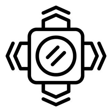 Virtual reality illusion visor icon outline vector. Augmented world projection Stock Illustration