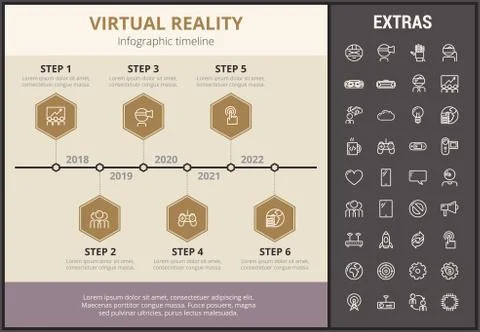 Virtual reality infographic template and elements. 스톡 일러스트
