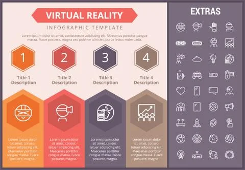 Virtual reality infographic template and elements. イラスト素材