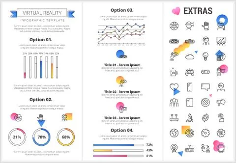 Virtual reality infographic template and elements. イラスト素材