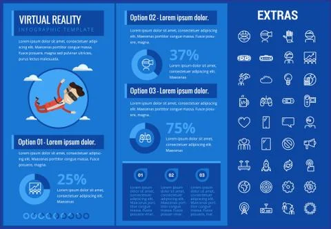 Virtual reality infographic template and elements. イラスト素材