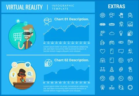 Virtual reality infographic template and elements. イラスト素材