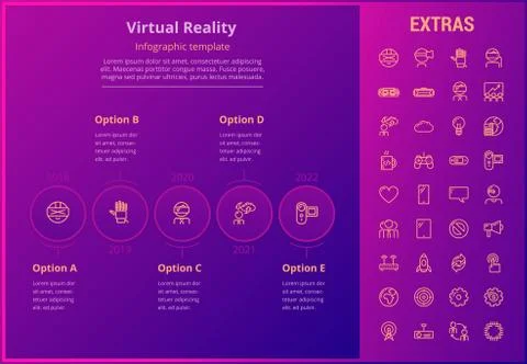 Virtual reality infographic template and elements. イラスト素材