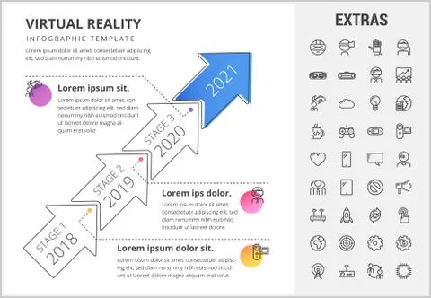 Virtual reality infographic template and elements. イラスト素材