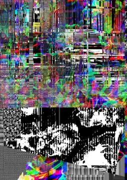 Virtual reality interferences. 3d image. Retro vintage technology background. Illustrazione stock