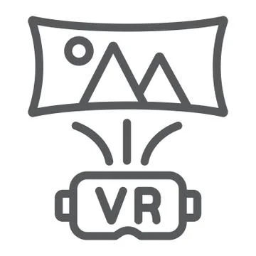 Virtual reality line icon, technology and vr, vr glasses sign, vector graphics Illustrazione stock