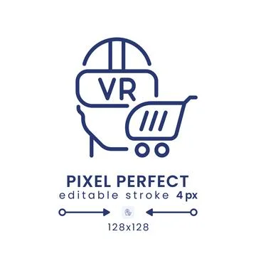 Virtual reality linear desktop icon イラスト素材