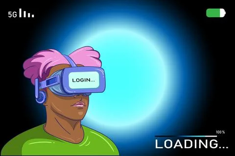 Virtual Reality Loading Screen User Interface concept Stockillustratie