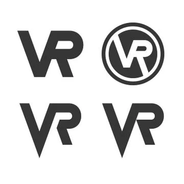 Virtual Reality Logo Icon Set on White Background. Vector 库存插图