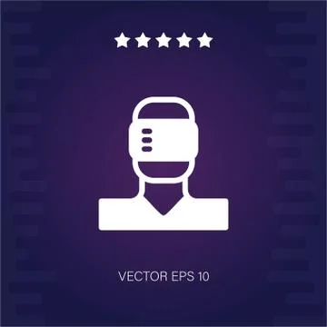Virtual reality man vector icon Stock Illustration