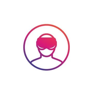Virtual reality, man in VR glasses icon イラスト素材