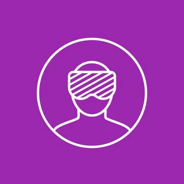Virtual reality, man in VR glasses vector icon Stockillustratie