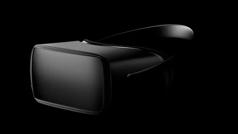 Virtual reality mask 3d. Future is now. Close up. Headset transition with alpha Stock-Footage 95587896