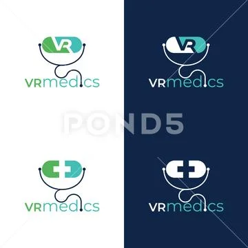 Virtual reality medics logo Stock Illustration