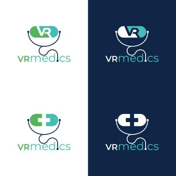 Virtual reality medics logo Stock Illustration