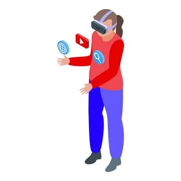 Virtual reality mode icon isometric vector. Game tech 스톡 일러스트