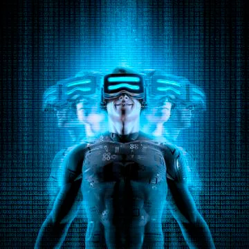 Virtual reality multitasking イラスト素材