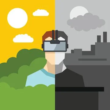 Virtual reality. New technologies and on line gaming 스톡 일러스트