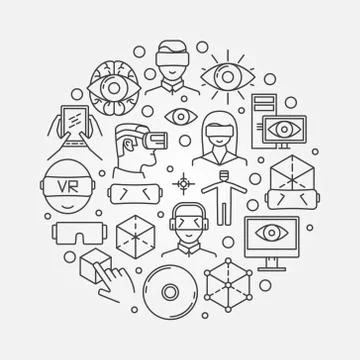 Virtual reality or VR illustration Stock Illustration