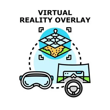Virtual reality overlay concept simulating interactive digital experience Stock Illustration