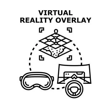 Virtual reality overlay concept simulating interactive digital experience Stock Illustration