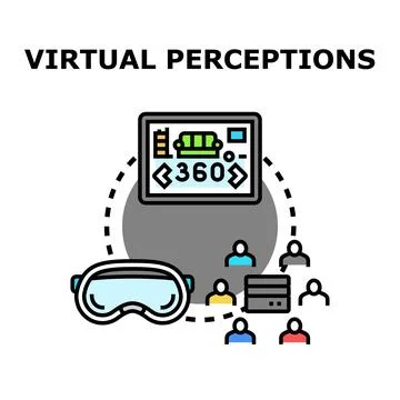 Virtual reality perceptions experience interactive simulation Stock Illustration