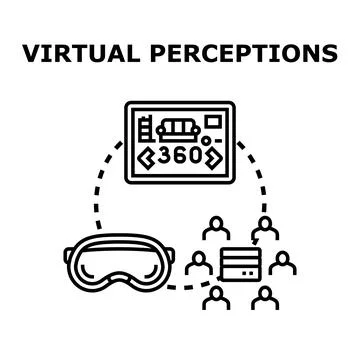 Virtual reality perceptions experience interactive simulation Stock Illustration