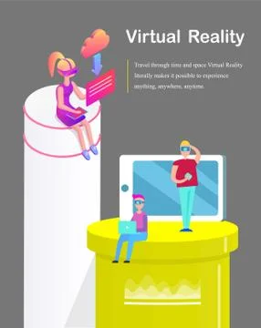 Virtual Reality Phone Cell Vector Illustration Ilustración de archivo
