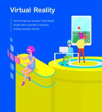 Virtual Reality Poster Text Vector Illustration Stock Illustration