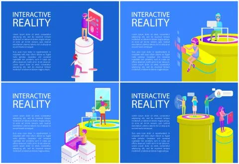 Virtual Reality Posters Set Vector Illustration Stock Illustration