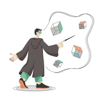 Virtual reality presentation Stock Illustration