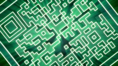 Virtual reality with a QR code explosion Stock Footage 79695373