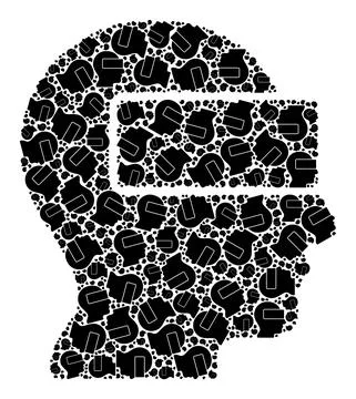 Virtual Reality Recursive Icon Composition of Self Icons Illustrazione stock