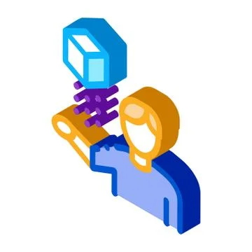 Virtual reality representative isometric icon vector illustration Stock Illustration