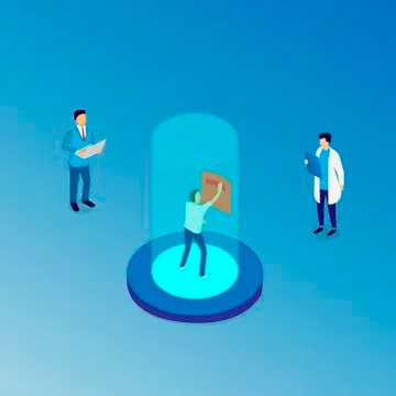 Virtual reality research laboratory Illustrazione stock