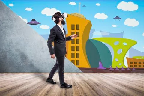 Virtual reality room Stock Photos