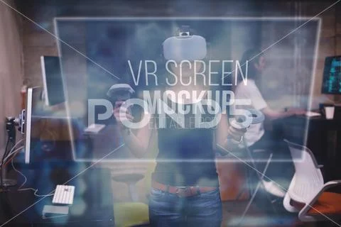 Virtual Reality Screen Photo Mockup PSD Template