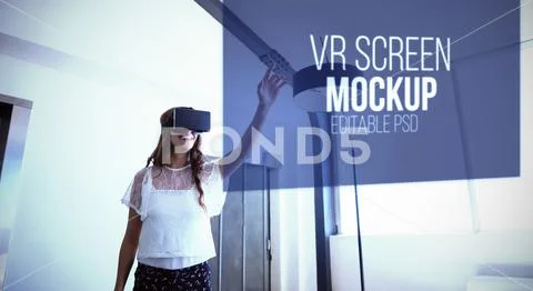 Virtual Reality Screen Photo Mockup PSD Template