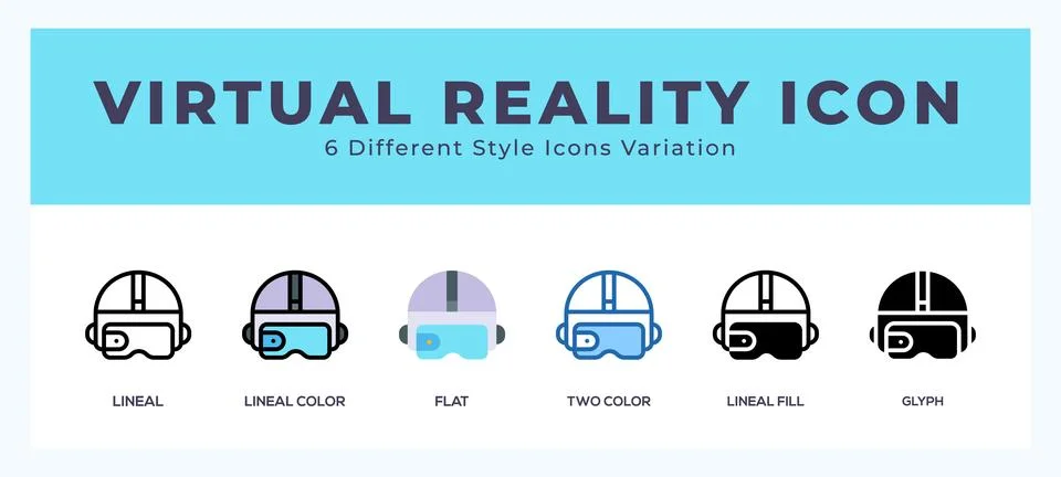 Virtual reality set of simple icons great for web. app. presentation and more 스톡 일러스트