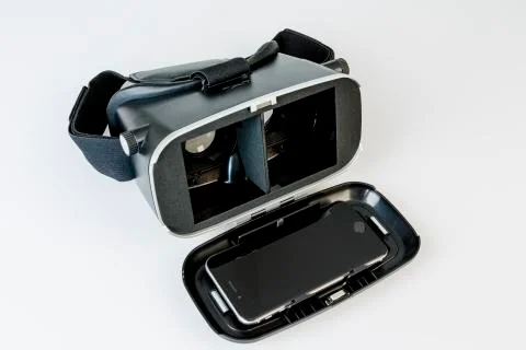 Virtual reality simulator glasses for smartphone Stock Photos