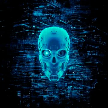 Virtual reality skull Stock Illustration