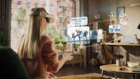 Virtual Reality Social Media 스톡 동영상 218912078