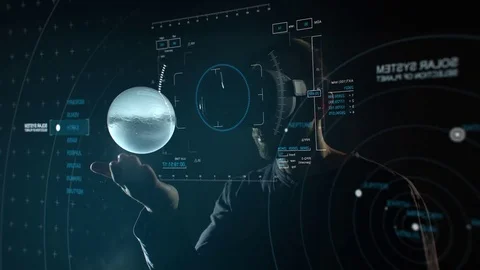 A virtual reality. Solar system. VR Glasses. Stock Footage 77677209