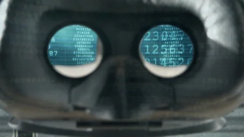Virtual Reality Source Code VR Headset Data Stream Stock Footage 104616509